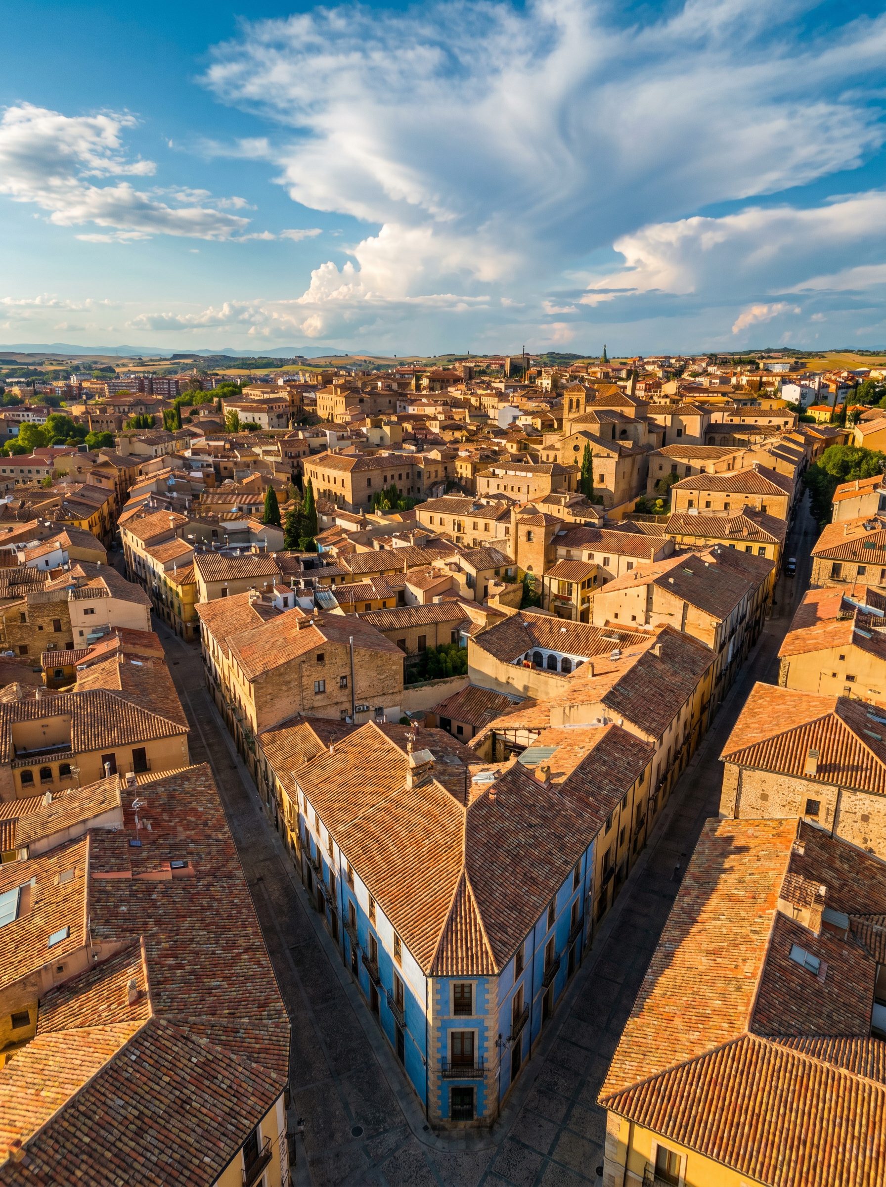 Vue aérienne d'une ville historique colorée — chaîne HD Travel