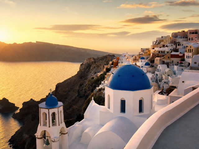 Temple grec antique au soleil couchant — chaîne Greek Heritage
